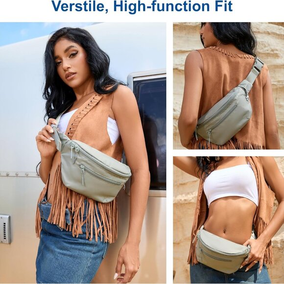 Indigo RFID-Blocking Foldable Crossbody Bag with Adjustable Strap - Picture 3 of 8